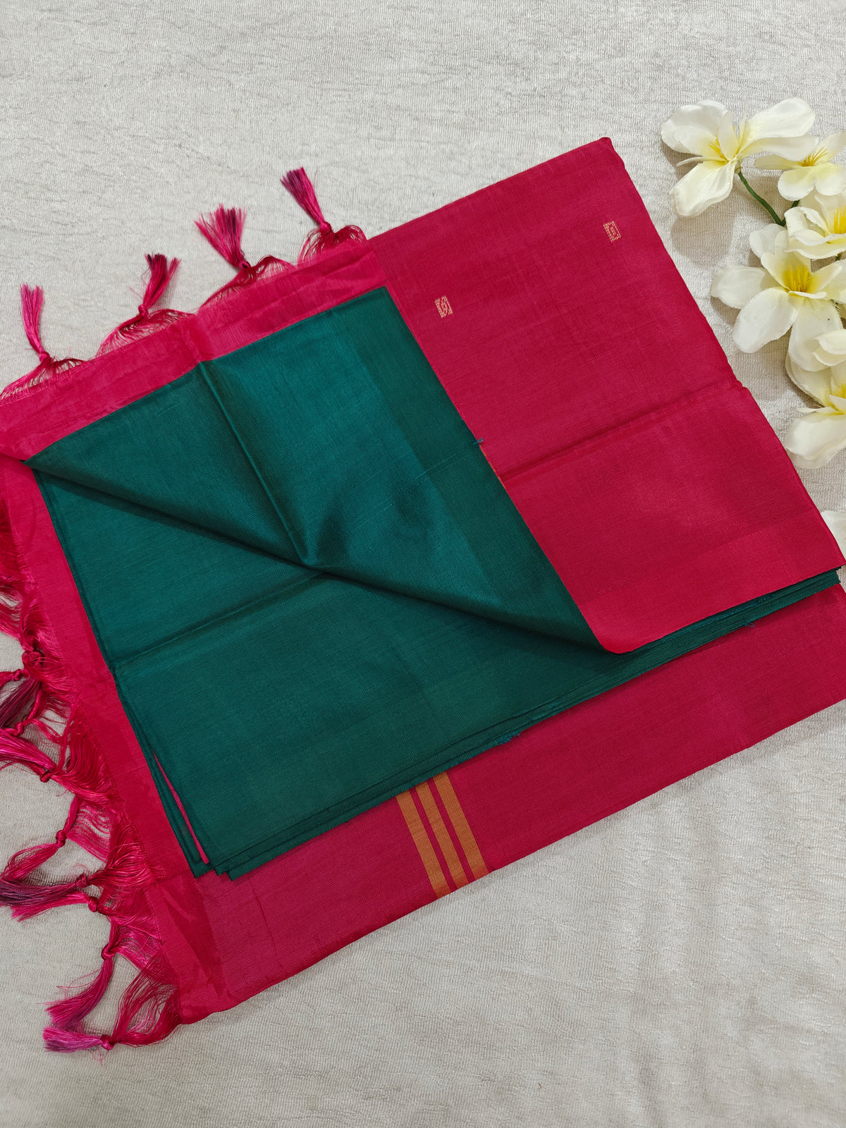 Chinnalampattu Saree- Green with Red