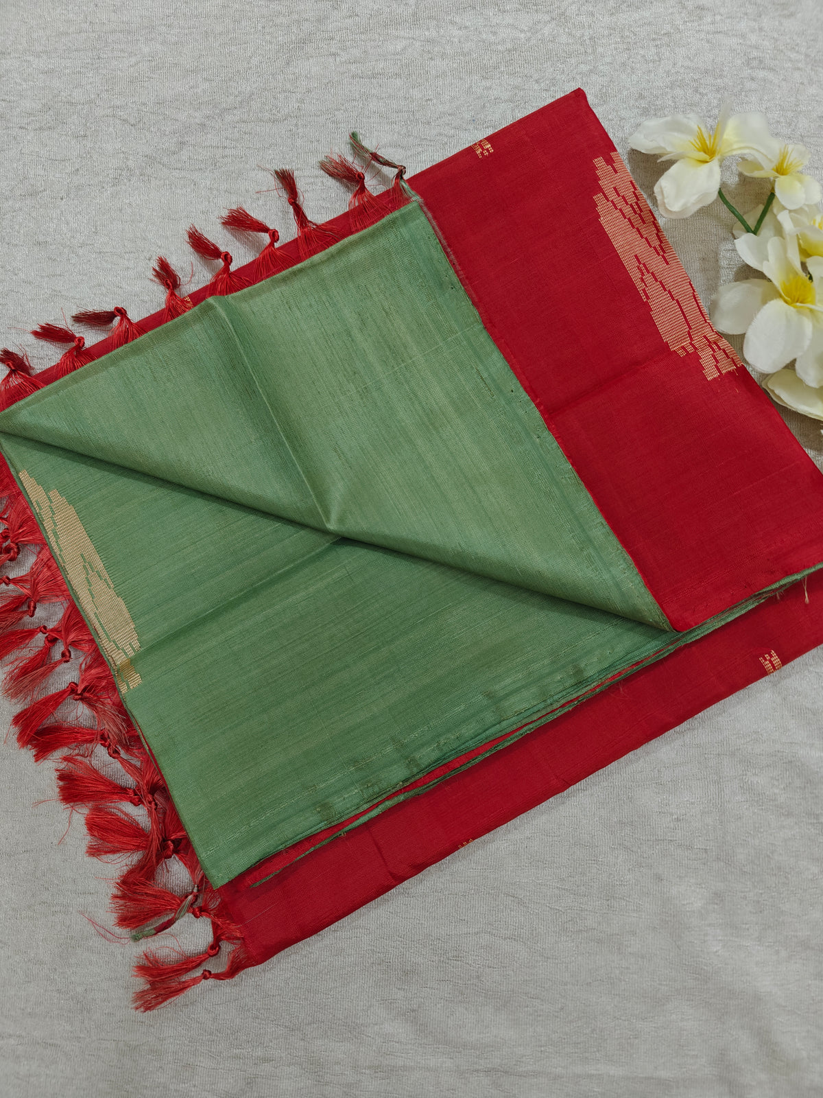Chinnalampattu Saree- Green with Red