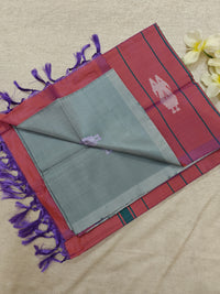 Chinnalampattu Saree- Grey with Dual Shade Onion Pink
