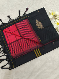 Chinnalampattu Saree- Red with Black