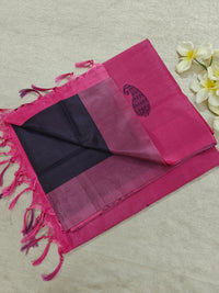 Chinnalampattu Saree- Dark Blue with Pink