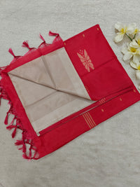 Chinnalampattu Saree- Sandel with Red