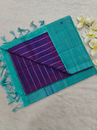 Chinnalampattu Saree- Blue with Sea Blue