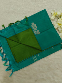 Chinnalampattu Saree- Green with Sea Green