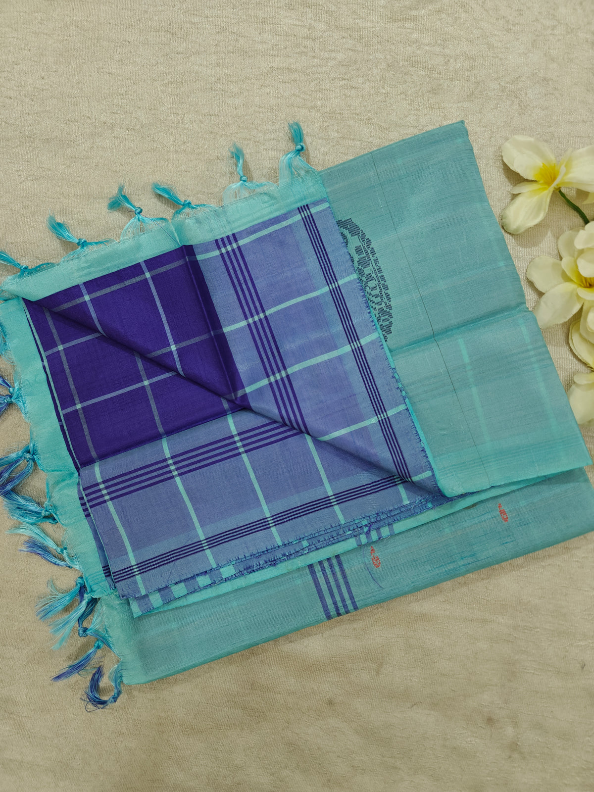 Chinnalampattu Saree- Blue with Pastel Blue