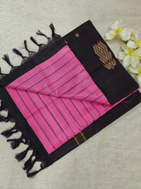 Chinnalampattu Saree - Pink with Brown