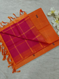 Chinnalampattu Saree - Dark Pink with Orange