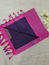 Chinnalampattu Saree - Dark Purple with Pink