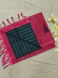 Chinnalampattu Saree - Green with Pink