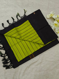 Chinnalampattu Saree- Green with Brown