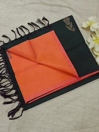 Chinnalampattu Saree - Orange with Green