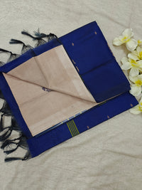 Chinnalampattu Saree - Cream with Blue