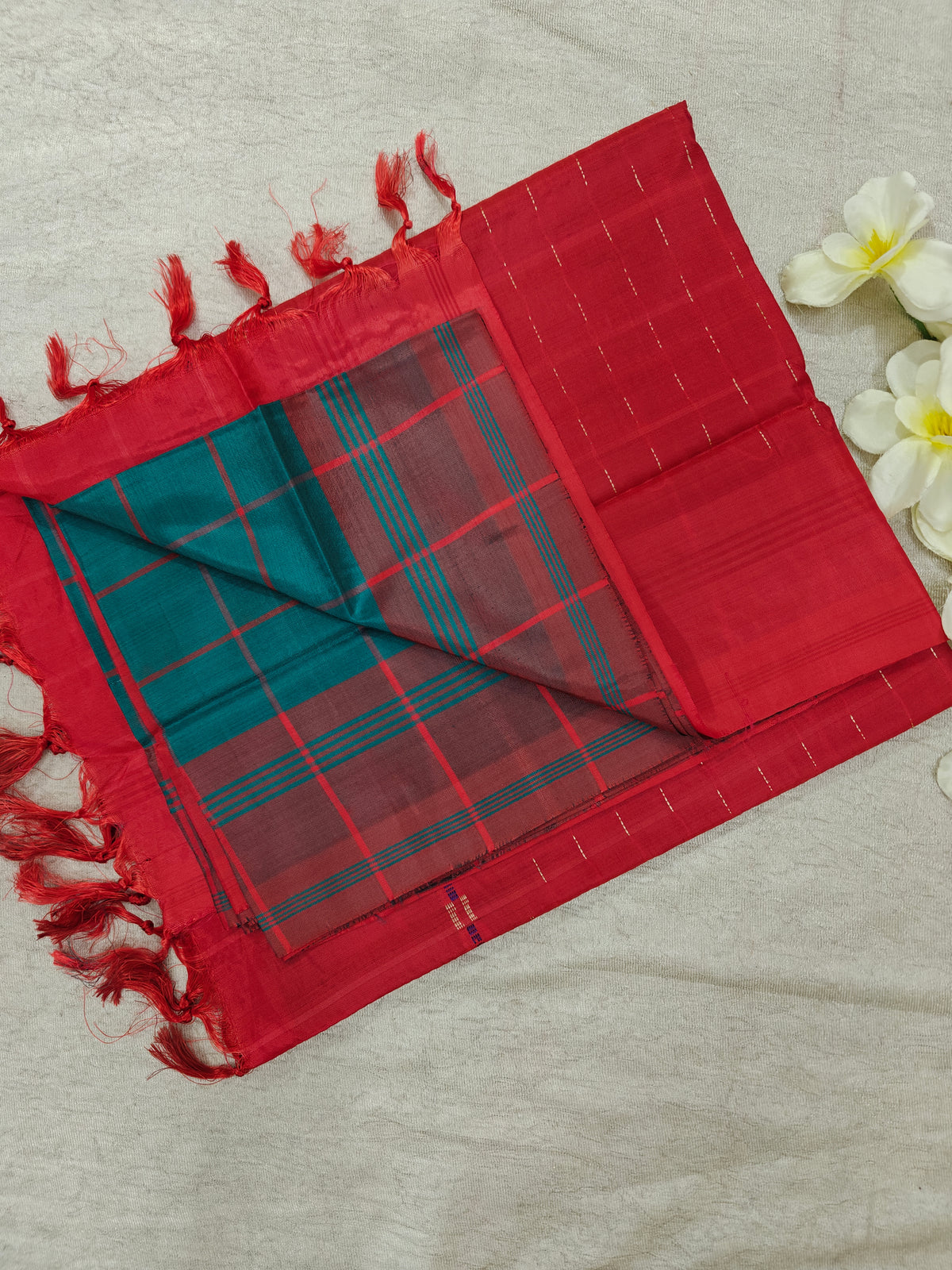 Chinnalampattu Saree - Green with Red