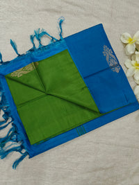 Chinnalampattu Saree- Green with Blue