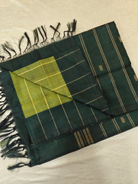 Chinnalampattu Saree - Dark Green with Green