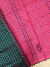 Chinnalampattu Saree - Green with Pink