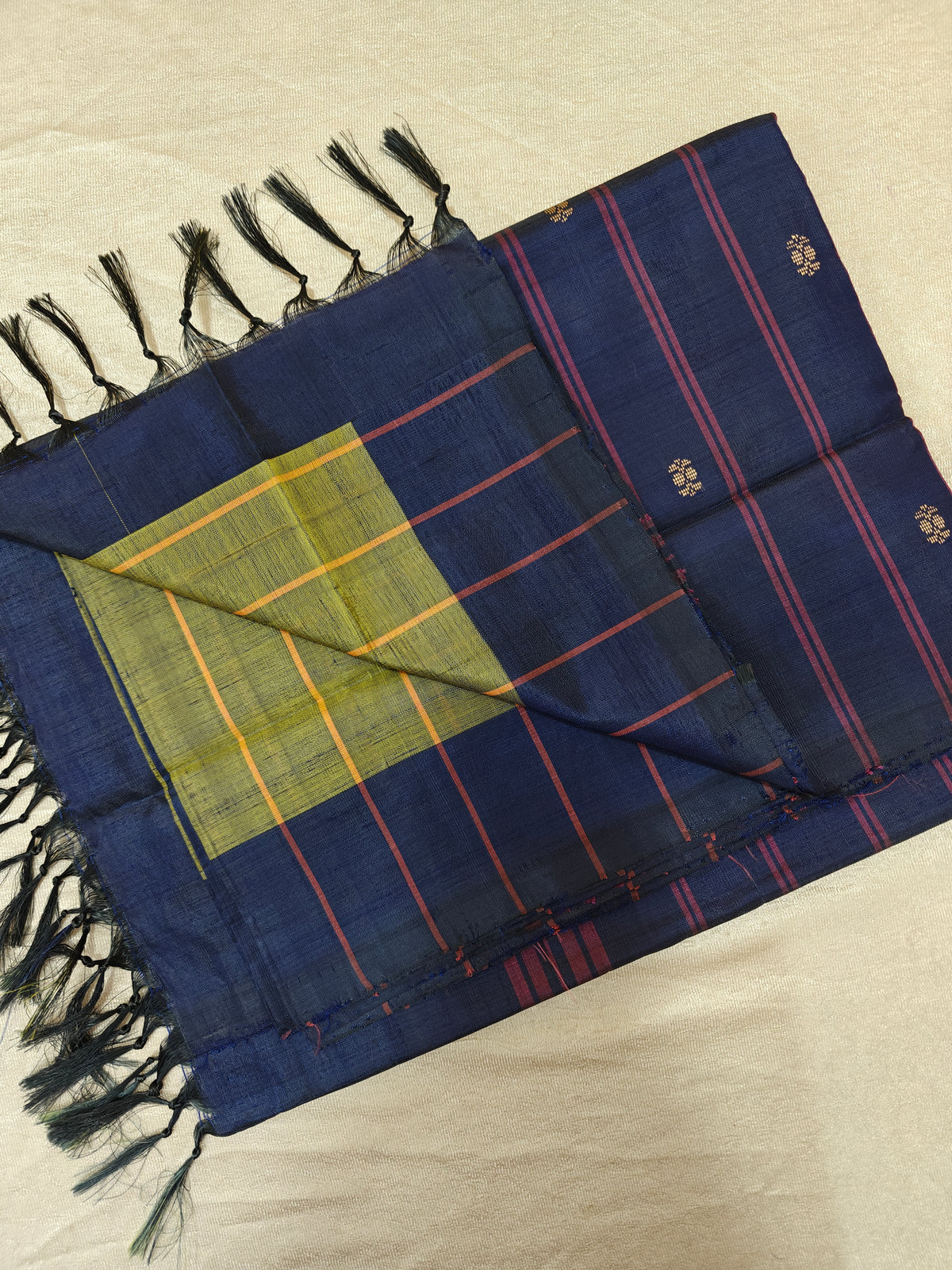 Chinnalampattu Saree - Green with Dark Purple