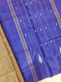 Chinnalampattu Saree - Brown with Blue