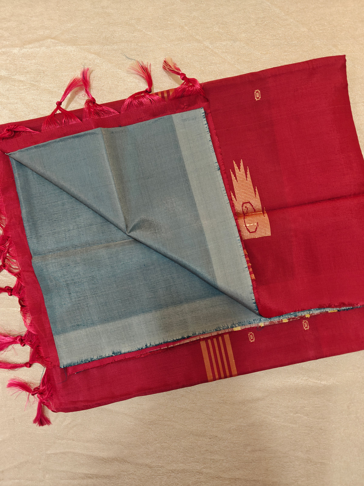 Chinnalampattu Saree -Grey with Maroon