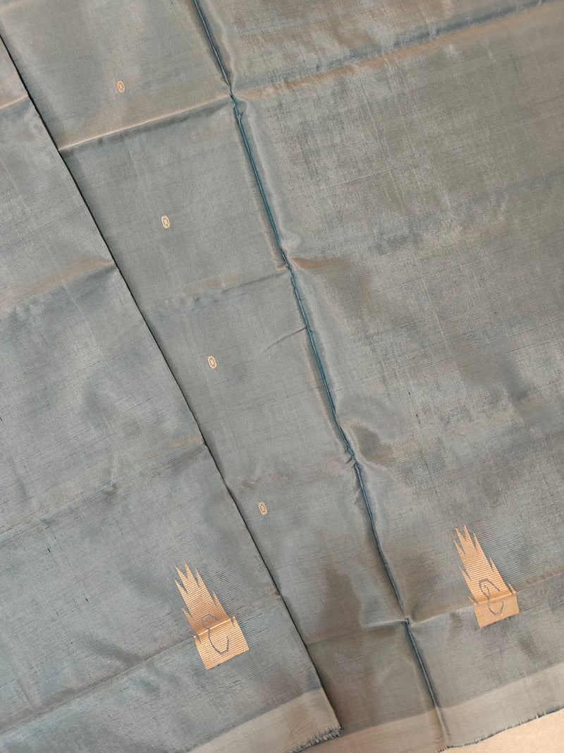 Chinnalampattu Saree -Grey with Maroon