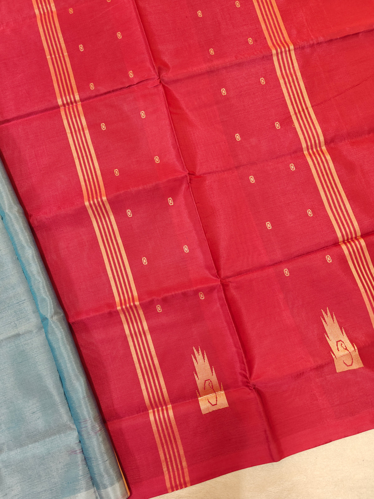 Chinnalampattu Saree -Grey with Maroon