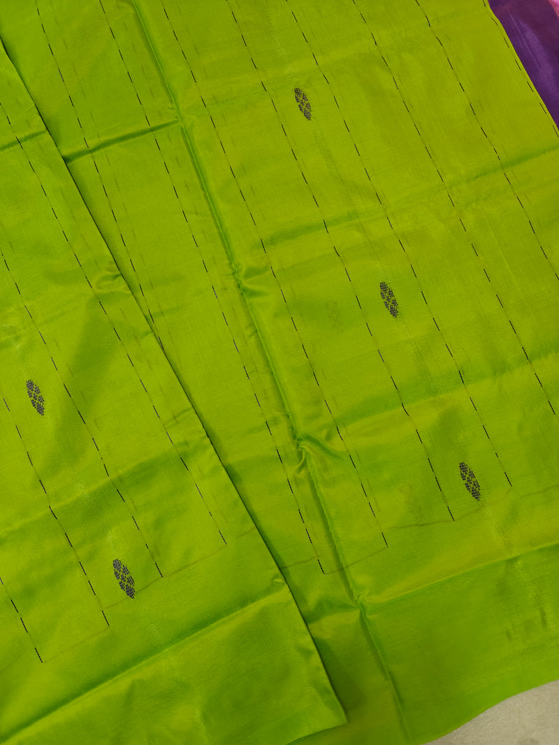 Chinnalampattu Saree - Green with Purple