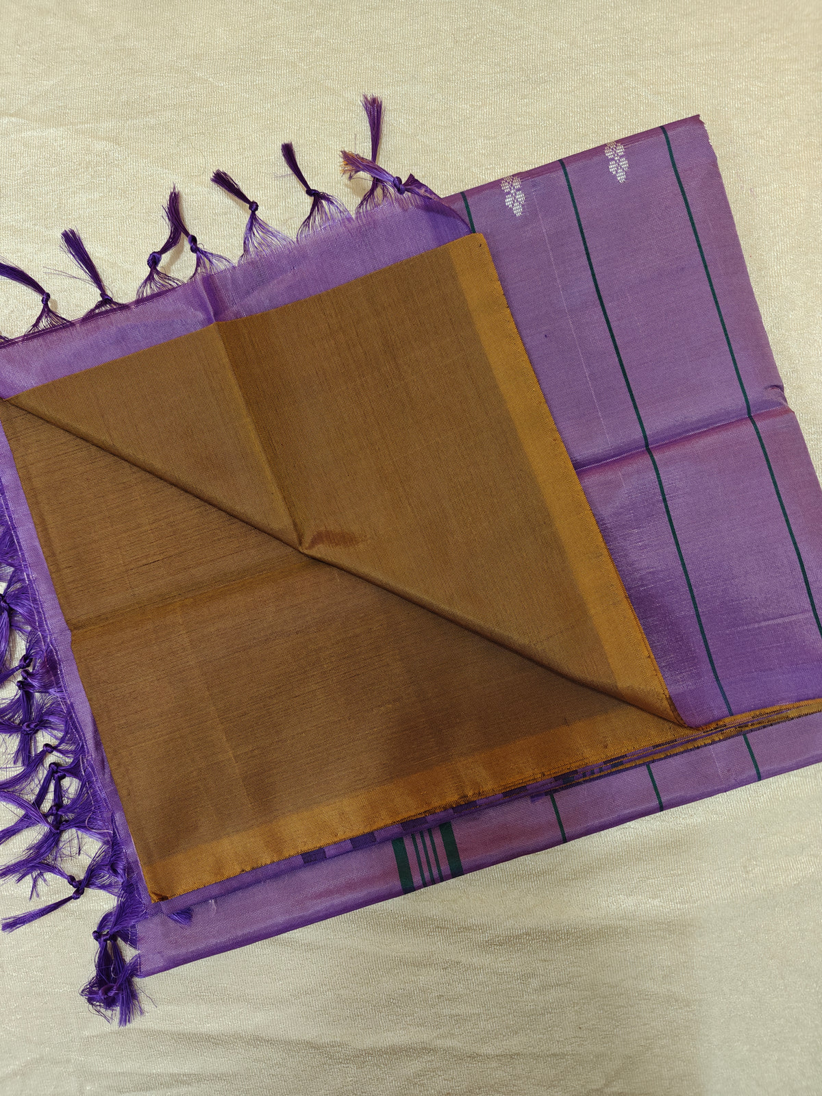 Chinnalampattu Saree - Brown with Lavender