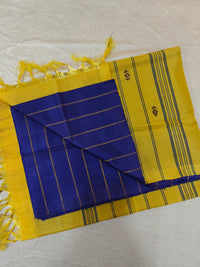 Chinnalampattu Saree- Blue with Yellow
