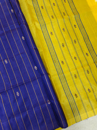Chinnalampattu Saree- Blue with Yellow