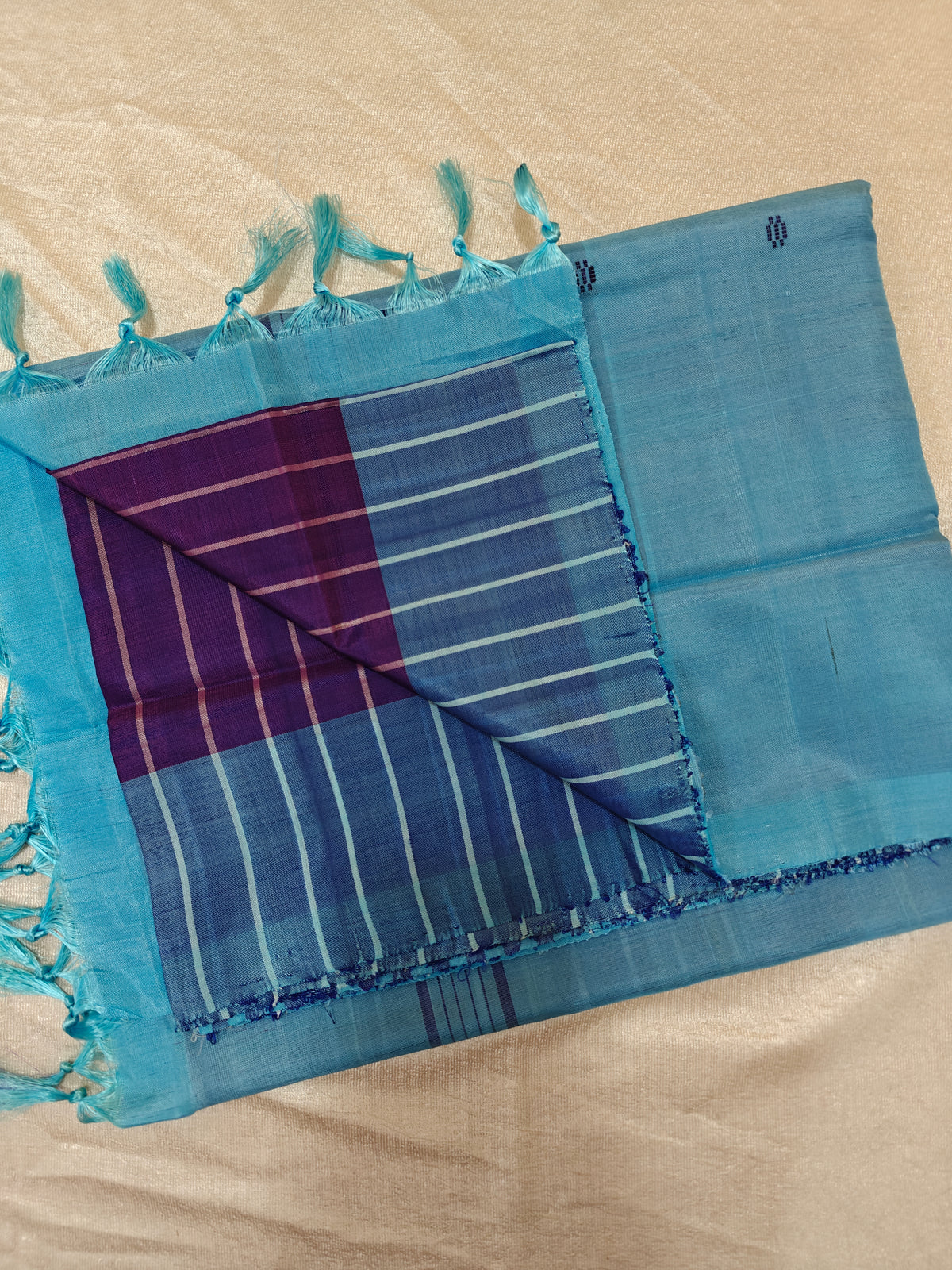 Chinnalampattu Saree - Purple with Blue