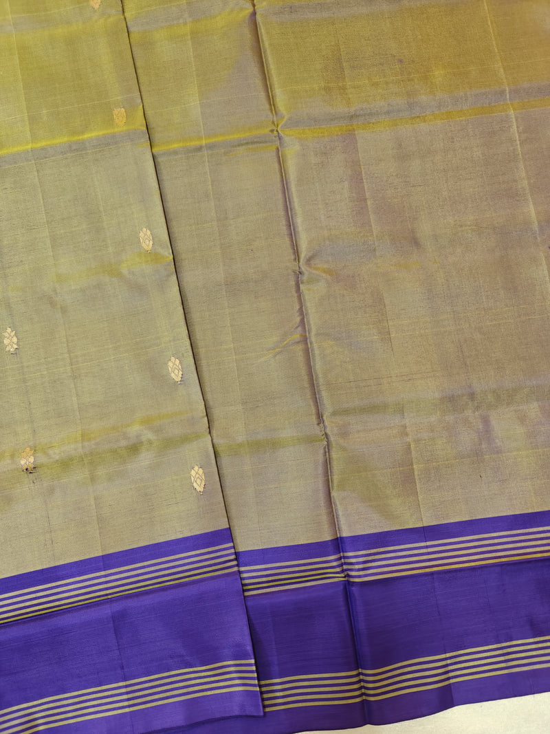 Chinnalampattu Saree - Mehandi Green with Violet