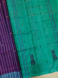 Chinnalampattu Saree - Purple with Sea Green