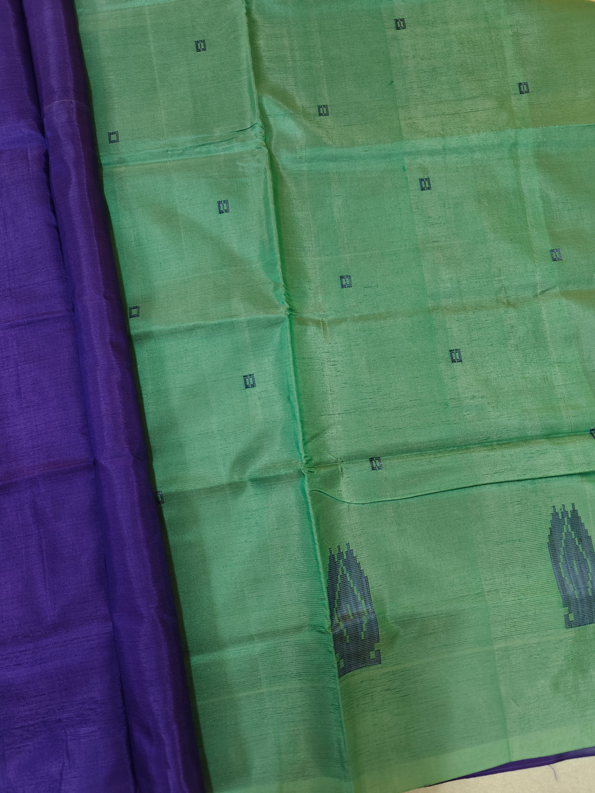 Chinnalampattu Saree - Blue with Sea Green