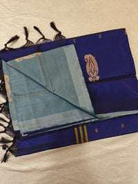 Chinnalampattu Saree - Grey with Blue