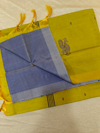 Chinnalampattu Saree - Blue with Yellow