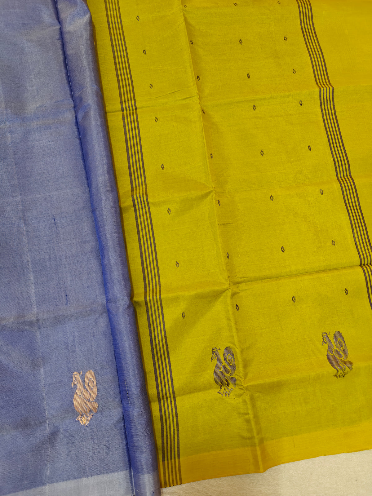 Chinnalampattu Saree - Blue with Yellow