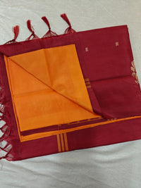 Chinnalampattu Saree - Orange with Maroon