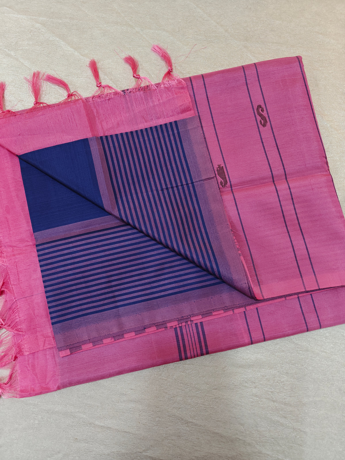 Chinnalampattu Saree - Blue with Pink