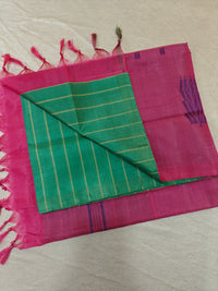 Chinnalampattu Saree - Green with Pink