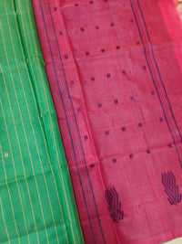 Chinnalampattu Saree - Green with Pink