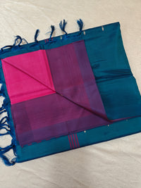 Chinnalampattu Saree - Pink with Peacock Blue