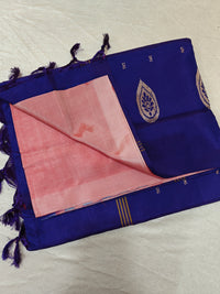 Chinnalampattu Saree - Peach with Blue