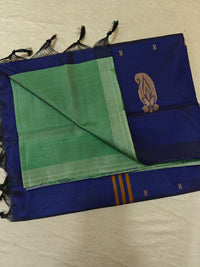 Chinnalampattu Saree - Green with Blue