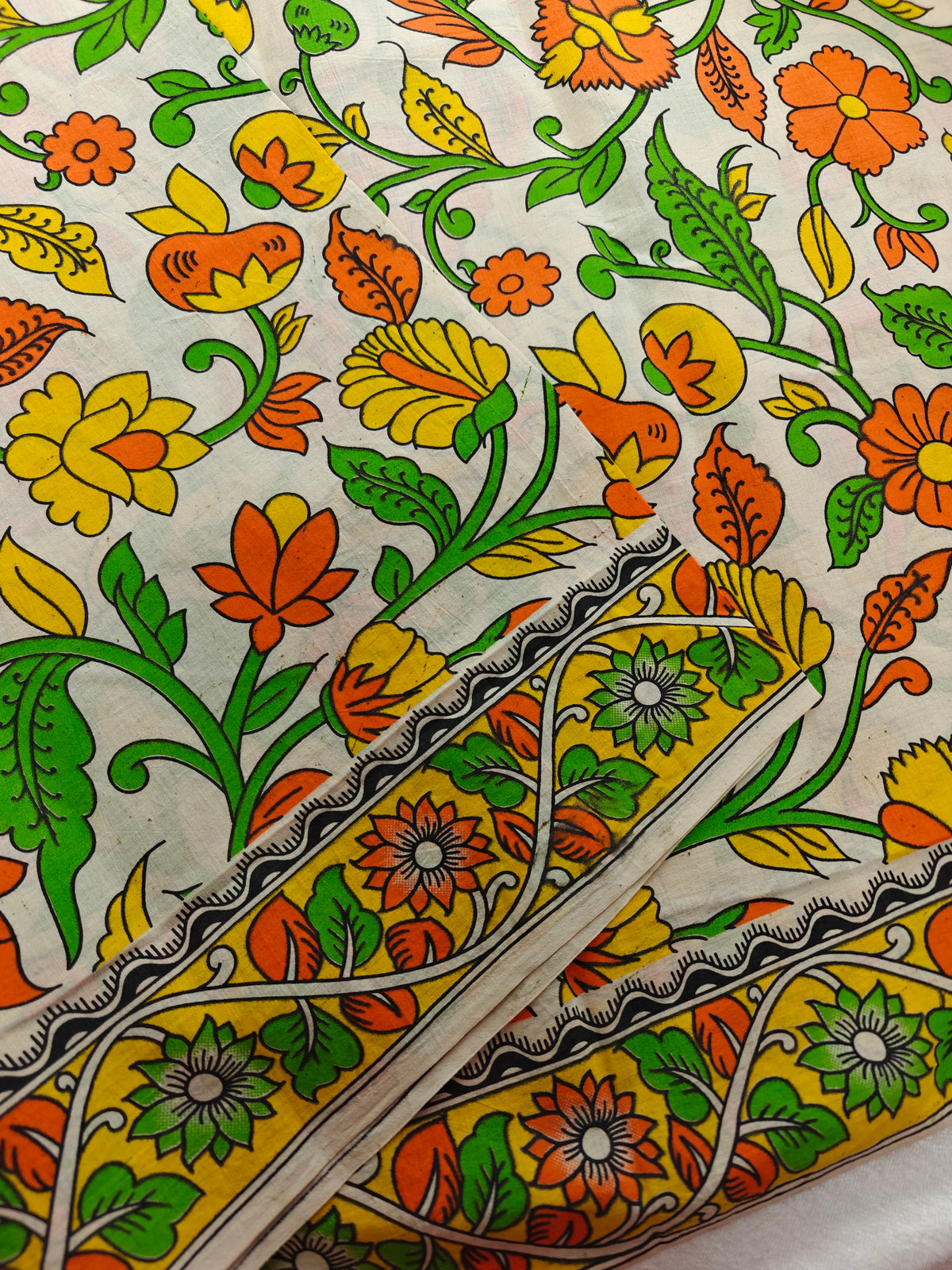 Cotton Kalamkari Saree - Multi Shade