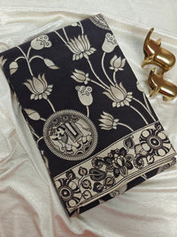 Cotton Kalamkari Saree - Black