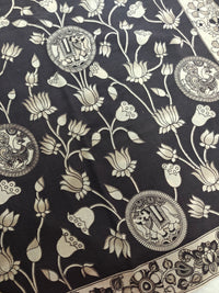 Cotton Kalamkari Saree - Black