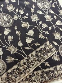 Cotton Kalamkari Saree - Black