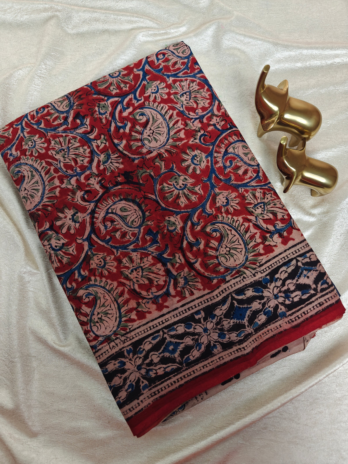 Cotton Kalamkari Saree - Red