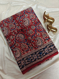 Cotton Kalamkari Saree - Red