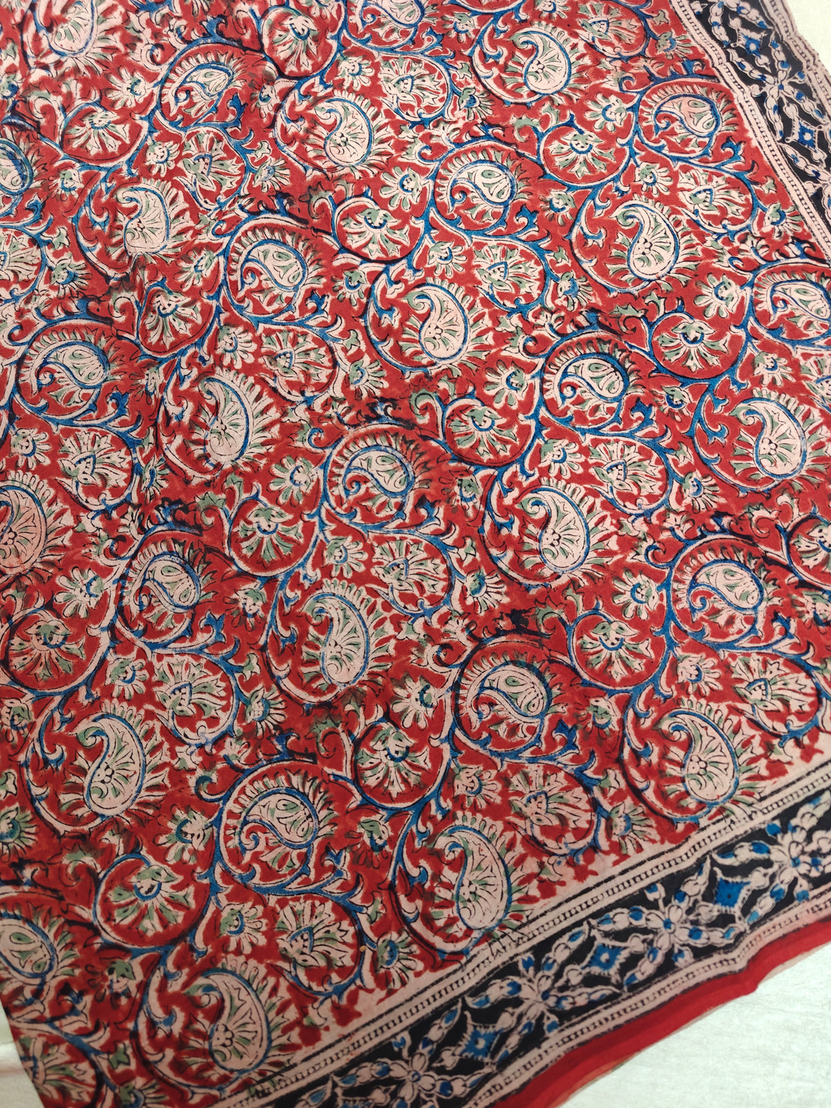 Cotton Kalamkari Saree - Red